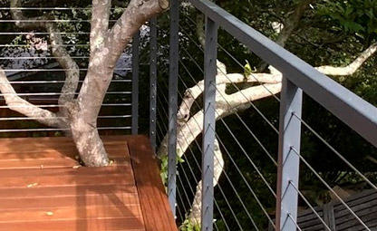 a deck steel cable railing installation